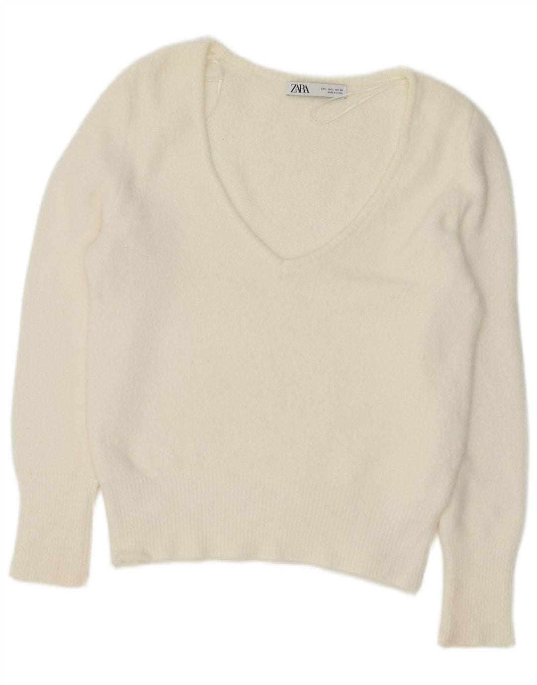 Zara Γυναικείο πουλόβερ UK 16 Large White