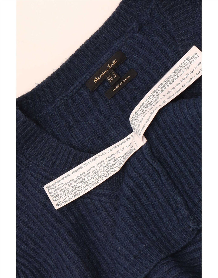 Massimo Dutti Γυναικείο Crop Oversized Ζακέτα πουλόβερ UK 10 Small Navy Blue