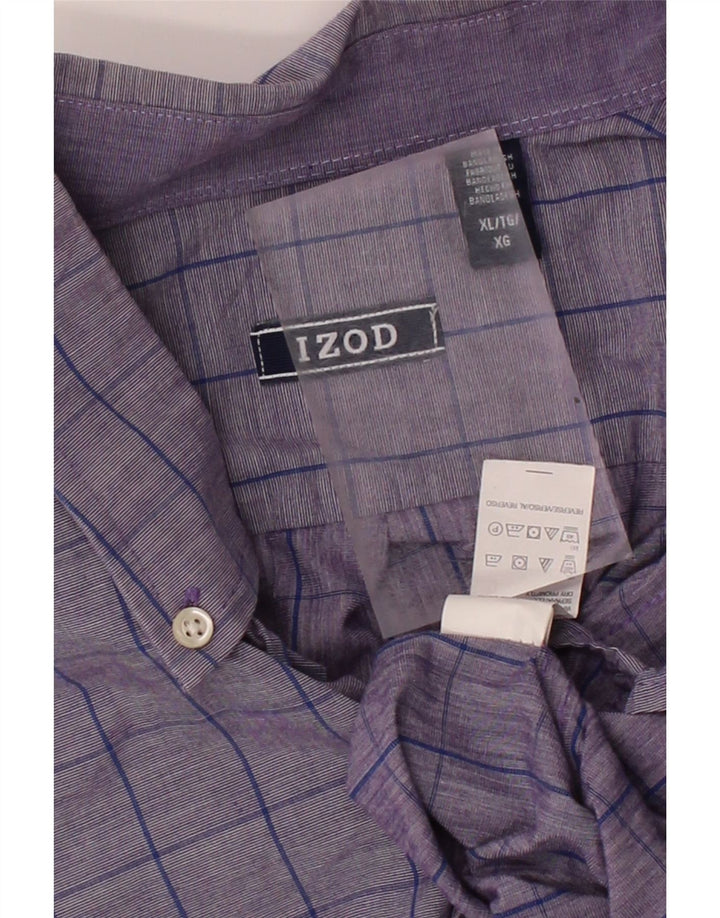 IZOD Mens Big & Tall Shirt XL Purple Check Cotton Vintage Izod and Second-Hand Izod from Messina Hembry 