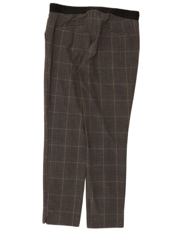 Zara Womens Slim Fit Chino Trousers Large W30 L27 Grey Check