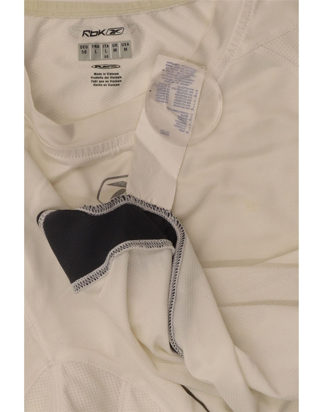 Ανδρικό T-Shirt REEBOK Top Medium White Colorblock Πολυεστέρας