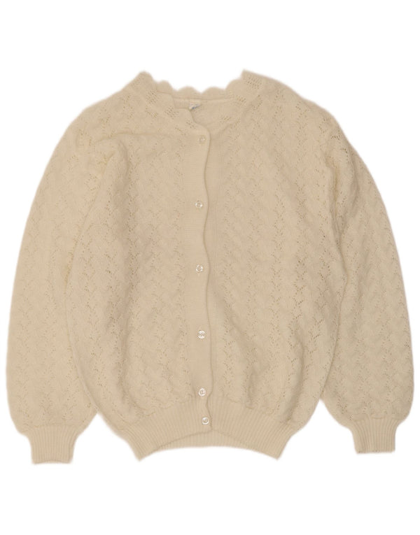 Vintage γυναικεία ζακέτα UK 16 Large Off White Πολυακρυλικό