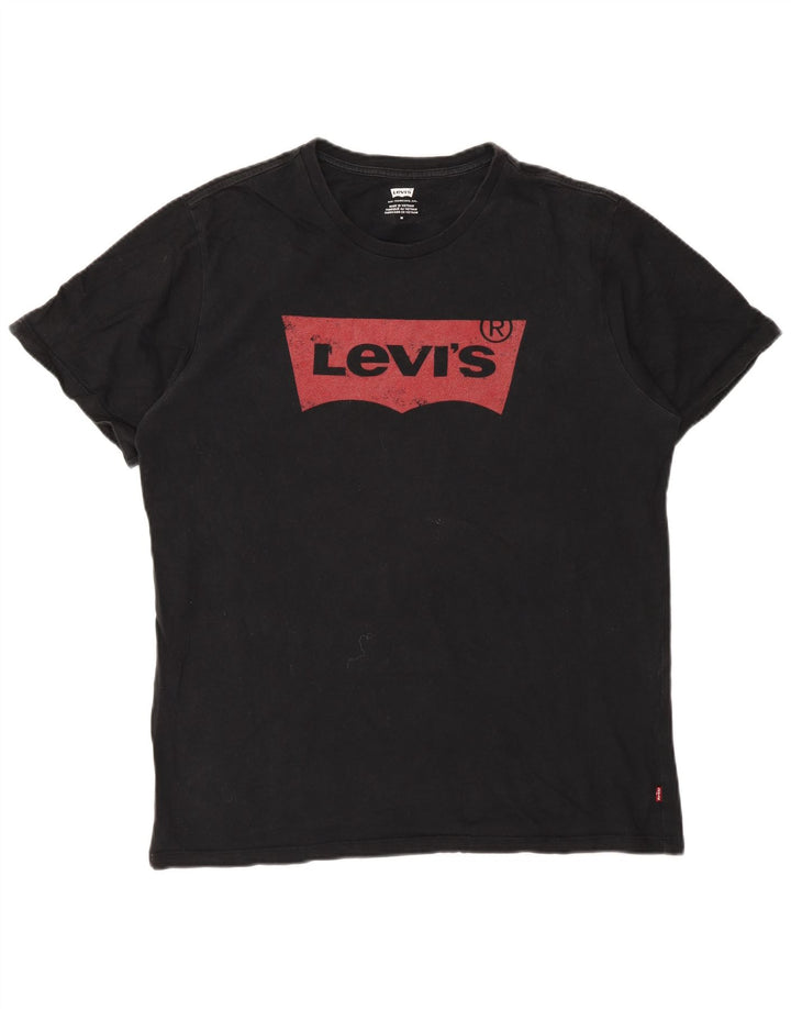 Ανδρικό γραφικό T-Shirt Levi's Top Μεσαίο μαύρο βαμβακερό