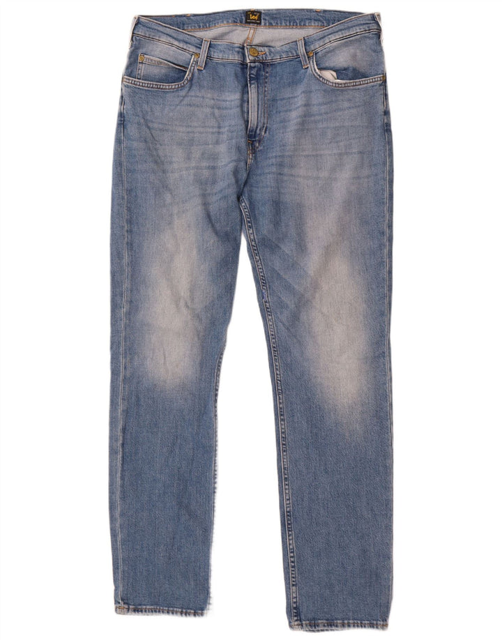 Lee Mens Rider Straight Jeans W36 L32 Blue Cotton
