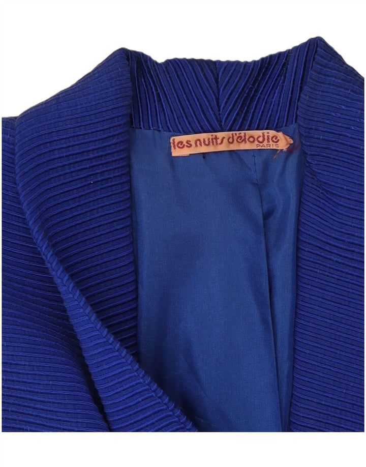 VINTAGE Γυναικείο σακάκι μπλέιζερ UK 12 Βαμβακερό μεσαίο μπλε ρίγες