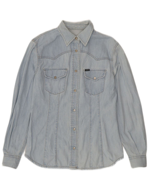 Gas Γυναικείο Τζιν Πουκάμισο UK 12 Μεσαίο Μπλε Βαμβακερό