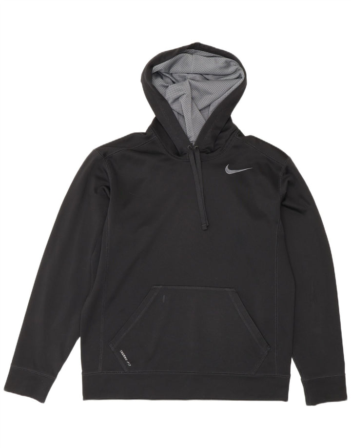 Ανδρικό Nike με κουκούλα Therma-Fit, μεσαίο μαύρο πολυεστέρας