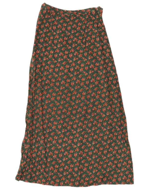 Vintage Γυναικεία Maxi Φούστα W26 Small Green Floral