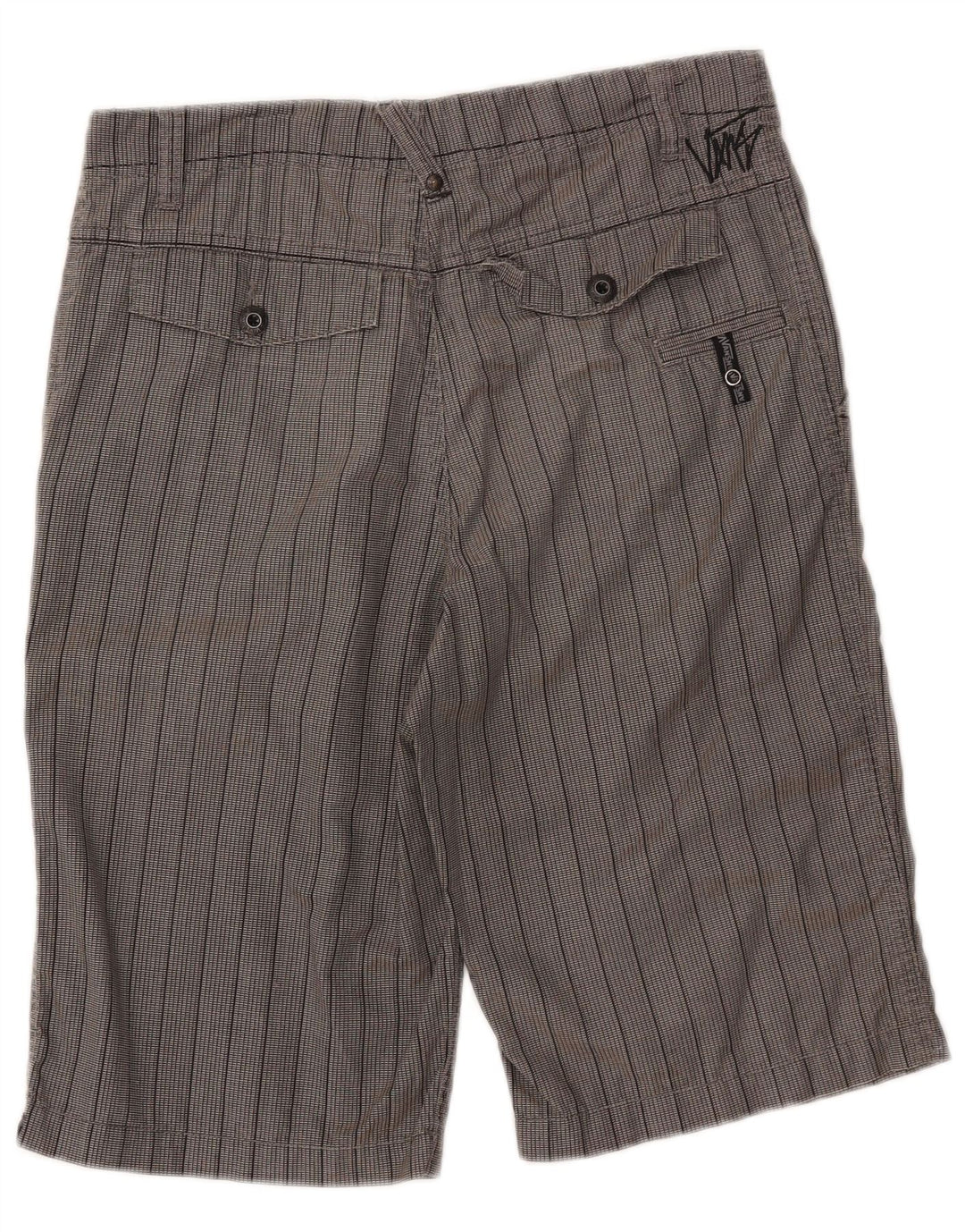 VANS Boys Chino Shorts 14-15 Years XL W30 Grey Pinstripe Cotton