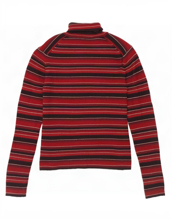 Brooks Brothers Γυναικείο πουλόβερ με ρολό λαιμόκοψη UK 12 μεσαίο κόκκινο ριγέ