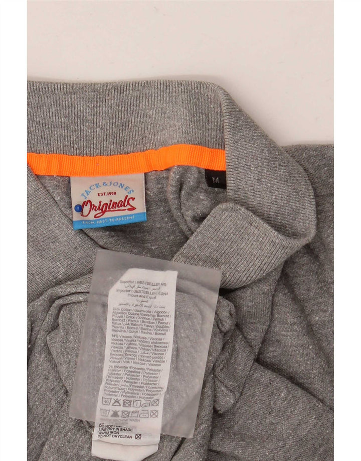 Jack & Jones Ανδρικό γραφικό μπλουζάκι πόλο, βαμβακερό μεσαίο γκρι