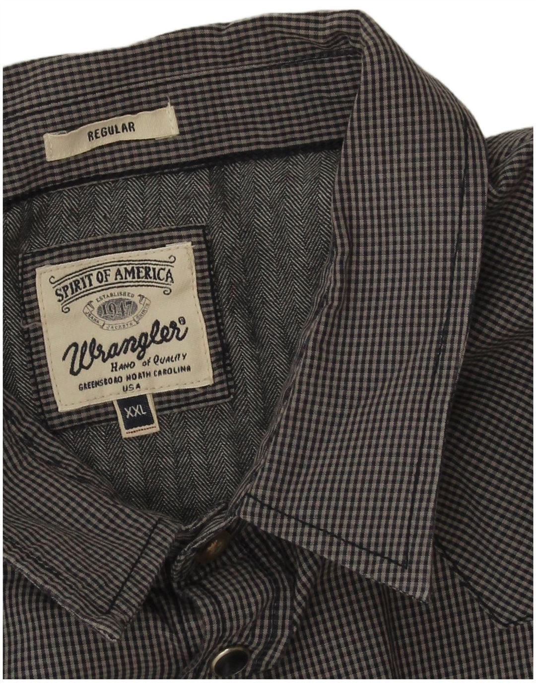 Ανδρικό πουκάμισο Wrangler Western Regular Fit 2XL Navy Blue Gingham Cotton