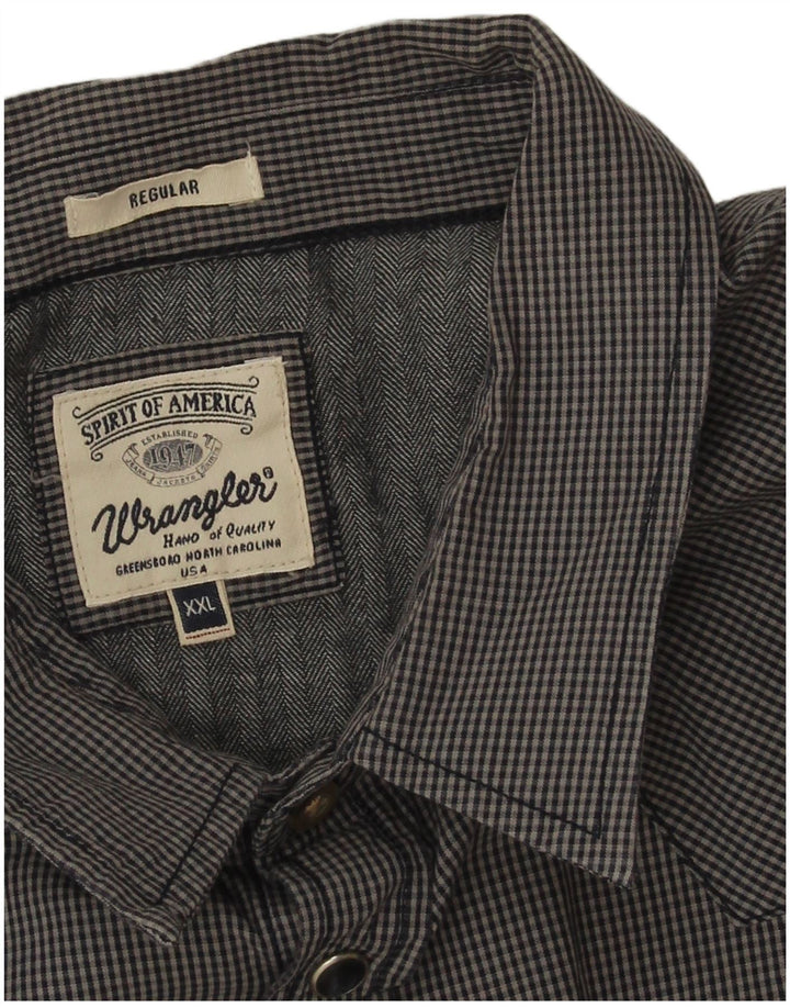 Ανδρικό πουκάμισο Wrangler Western Regular Fit 2XL Navy Blue Gingham Cotton