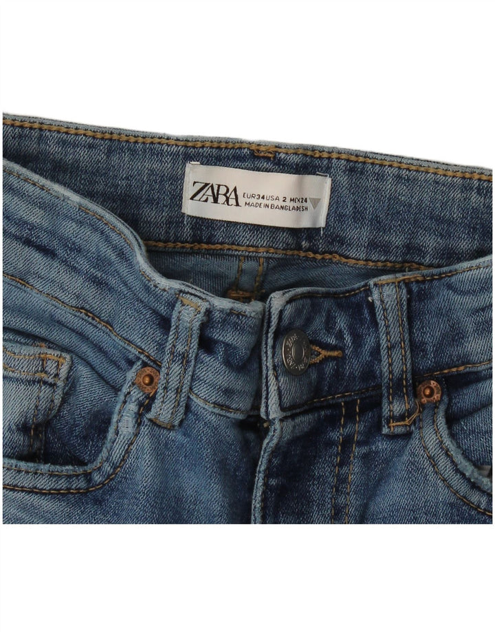 Zara Γυναικείο Jeans Flared EU 34 2XS W24 L31 Blue