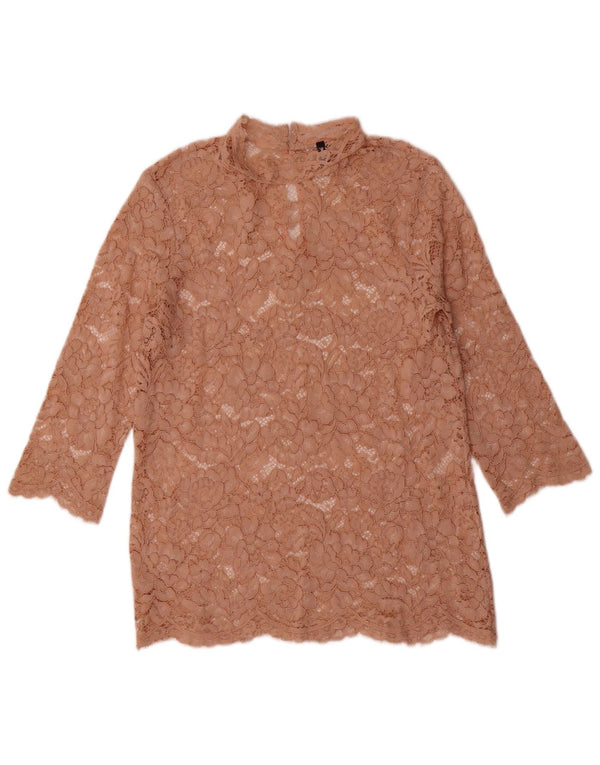 Γυναικεία μπλούζα Benetton 3/4 μανίκια τοπ UK 10 Small Beige Floral