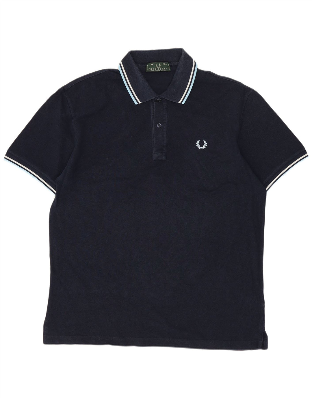 FRED PERRY Ανδρικό πουκάμισο πόλο μεσαίου μπλε βαμβακερό