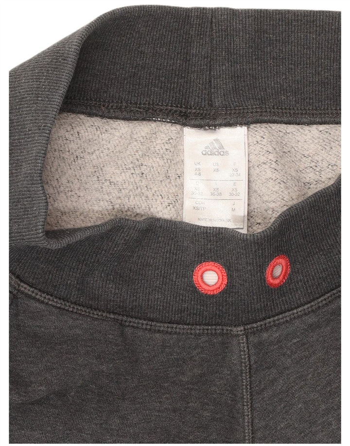 Γυναικεία αθλητική φόρμα γραφικών ADIDAS παντελόνι Joggers UK 4/6 XS γκρι βαμβακερό