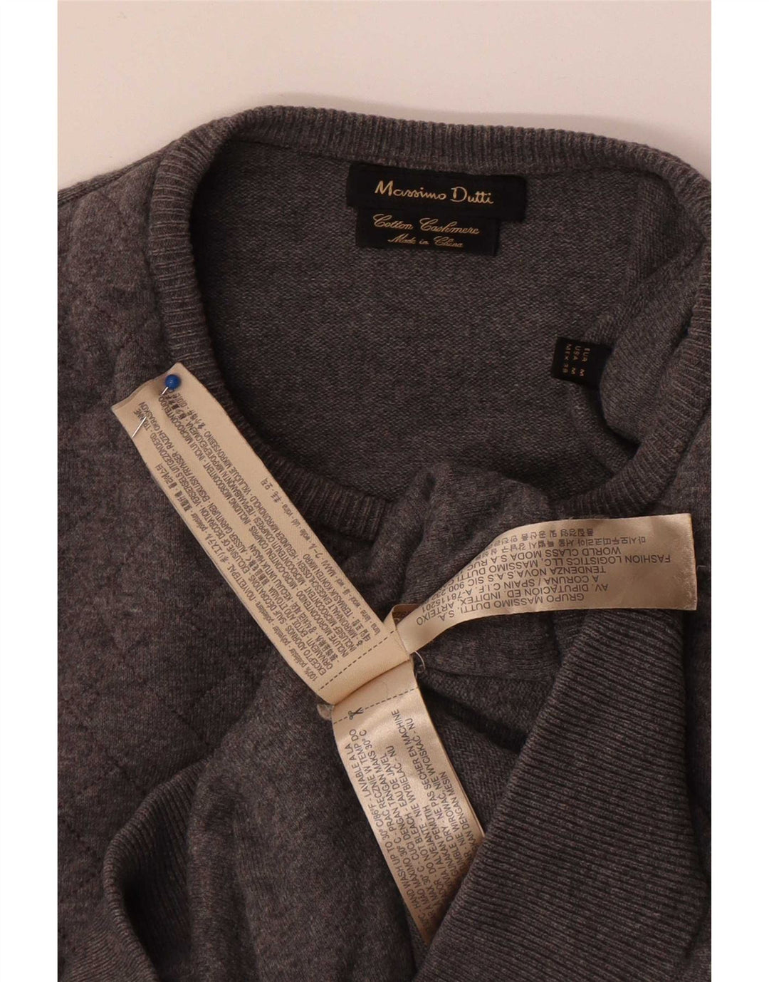 Massimo Dutti Γυναικείο πουλόβερ με λαιμόκοψη UK 14 μεσαίου γκρι πολυεστέρα