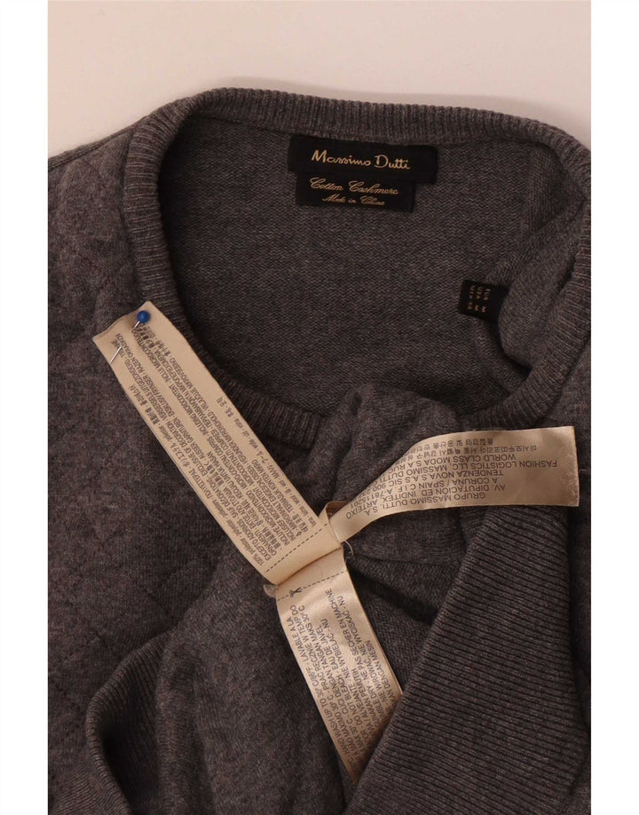 Massimo Dutti Γυναικείο πουλόβερ με λαιμόκοψη UK 14 μεσαίου γκρι πολυεστέρα