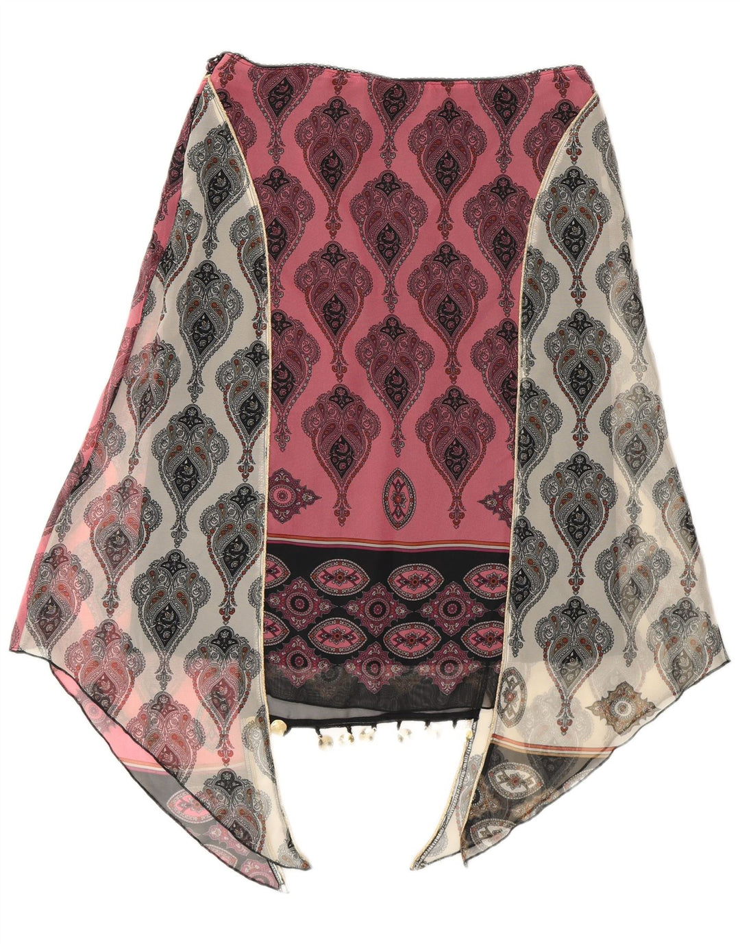 Γυναικεία ασύμμετρη φούστα Kookai EU 38 Medium W28 Pink Paisley Polyester