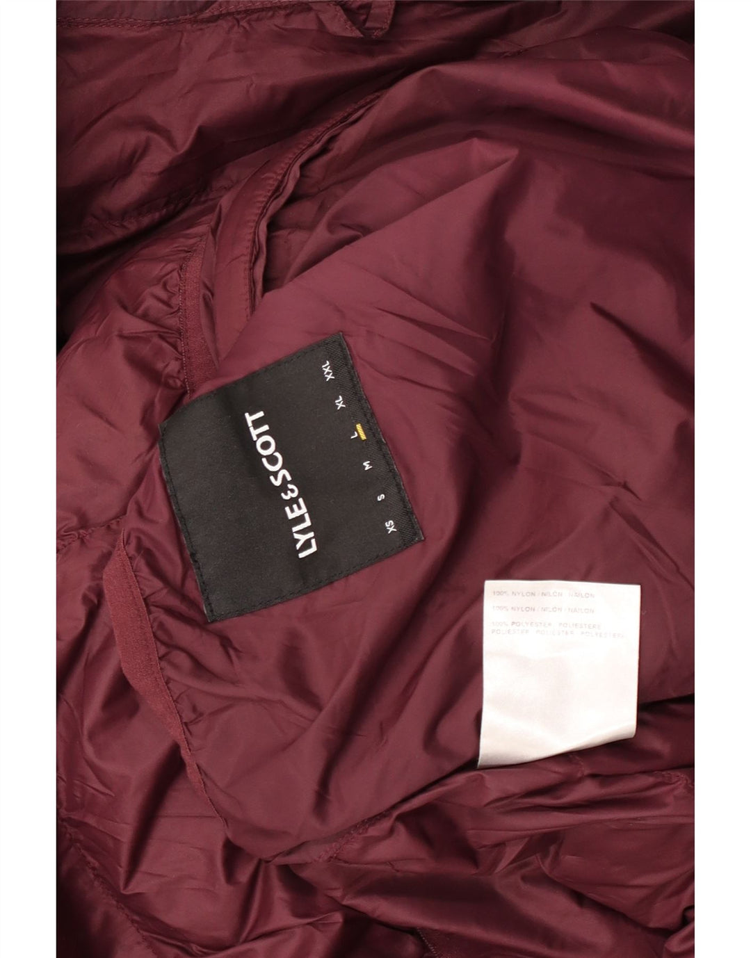 Lyle & Scott Ανδρικό μπουφάν με κουκούλα UK 40 Large Maroon Nylon