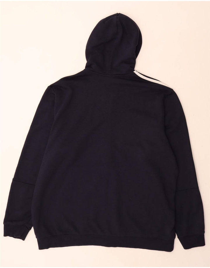 Ανδρικό πουλόβερ με κουκούλα με φερμουάρ Adidas 2XL, μπλε βαμβακερό