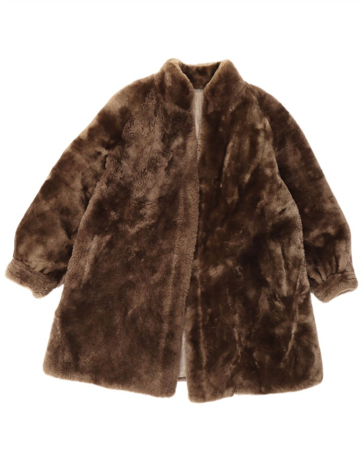 Vintage Γυναικείο Πανωφόρι από Faux Fur UK 12 Medium Brown