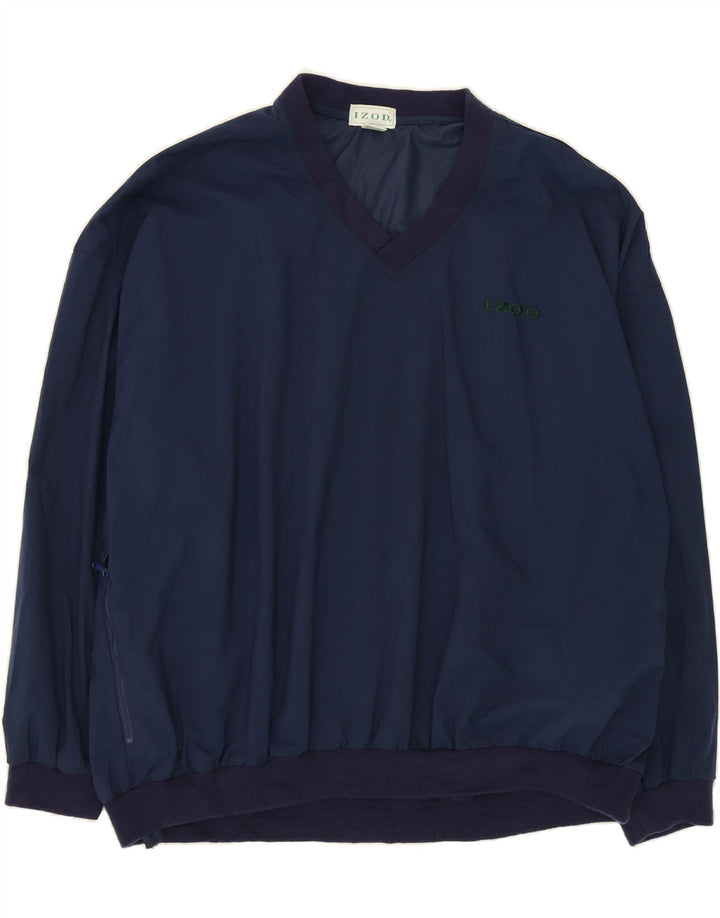 IZOD Mens Pullover Tracksuit Top XL Navy Blue Nylon Vintage Izod and Second-Hand Izod from Messina Hembry 