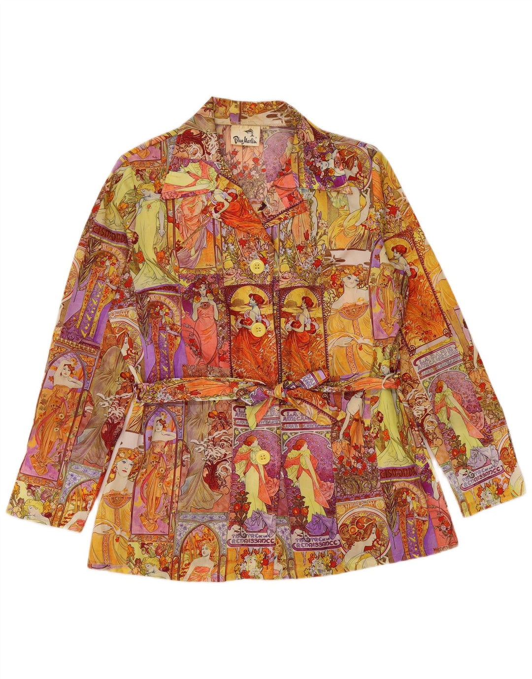 VINTAGE Γυναικείο τζάκετ Blazer με 4 κουμπιά γραφικά IT 44 Μεσαίο Πολύχρωμο