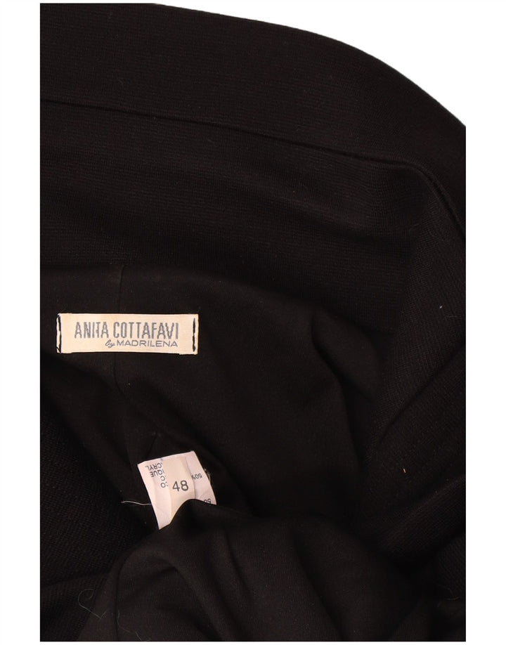 Vintage Γυναικείο Μπουφάν Blazer IT 48 XL Μαύρο Μαλλί