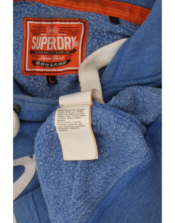 Ανδρικό γραφικό κουκούλα Superdry, μεγάλο μπλε βαμβακερό
