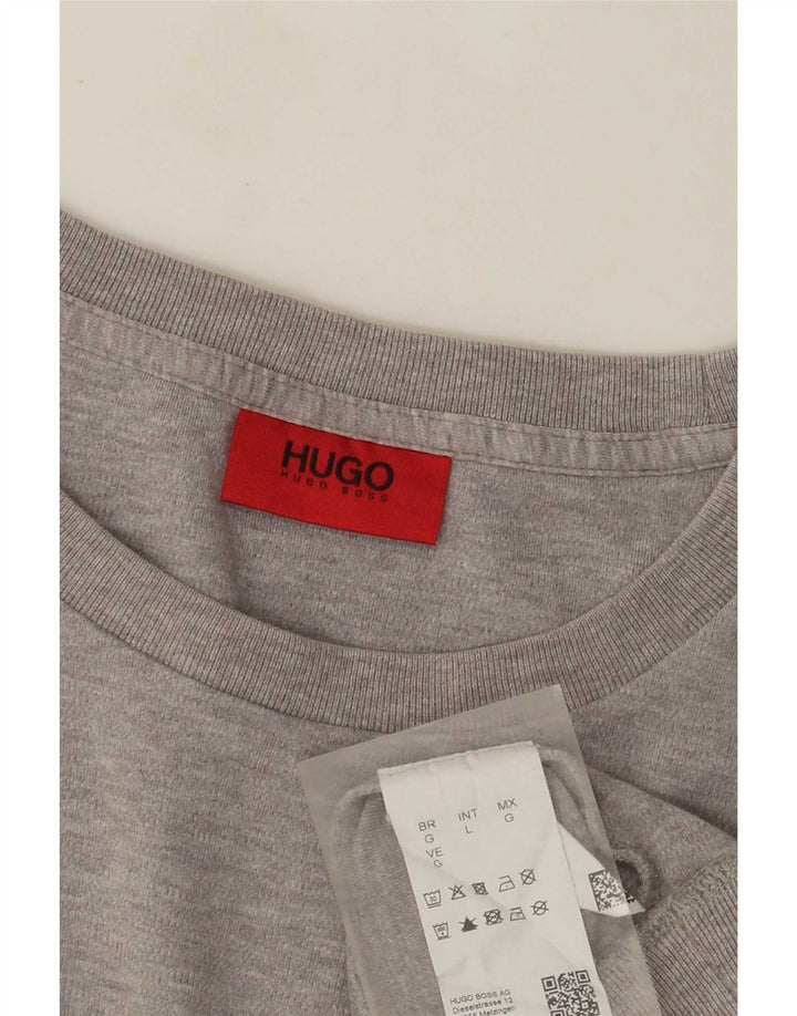 Ανδρικό γραφικό φούτερ Hugo Boss Jumper μεγάλο γκρι βαμβακερό