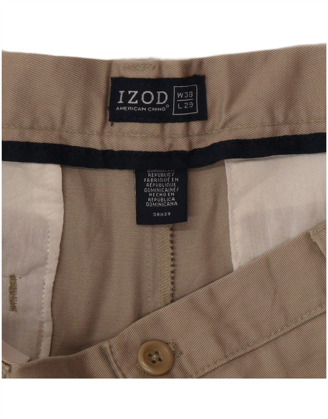 Izod Ανδρικό παντελόνι Chino με καρφίτσα W38 L25 Γκρι βαμβακερό