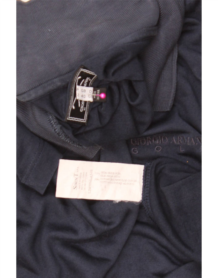 GIORGIO ARMANI Ανδρικό μπλουζάκι πόλο IT 50 Medium Navy Blue Silk