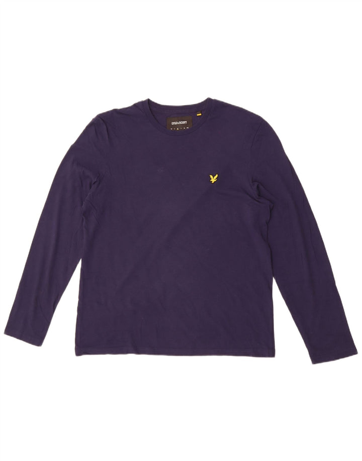 Ανδρικό τοπ Lyle & Scott με μακρυμάνικο μεσαίο μπλε βαμβακερό