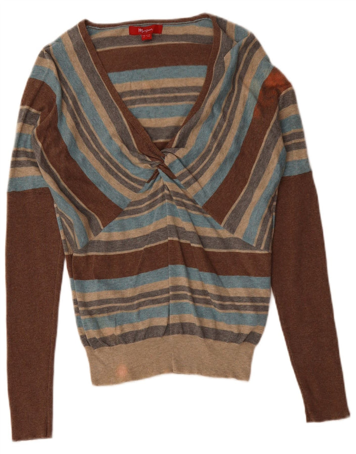 MONSOON Γυναικείο πουλόβερ με λαιμόκοψη με V λαιμόκοψη UK 12 μεσαία πολύχρωμα ριγέ