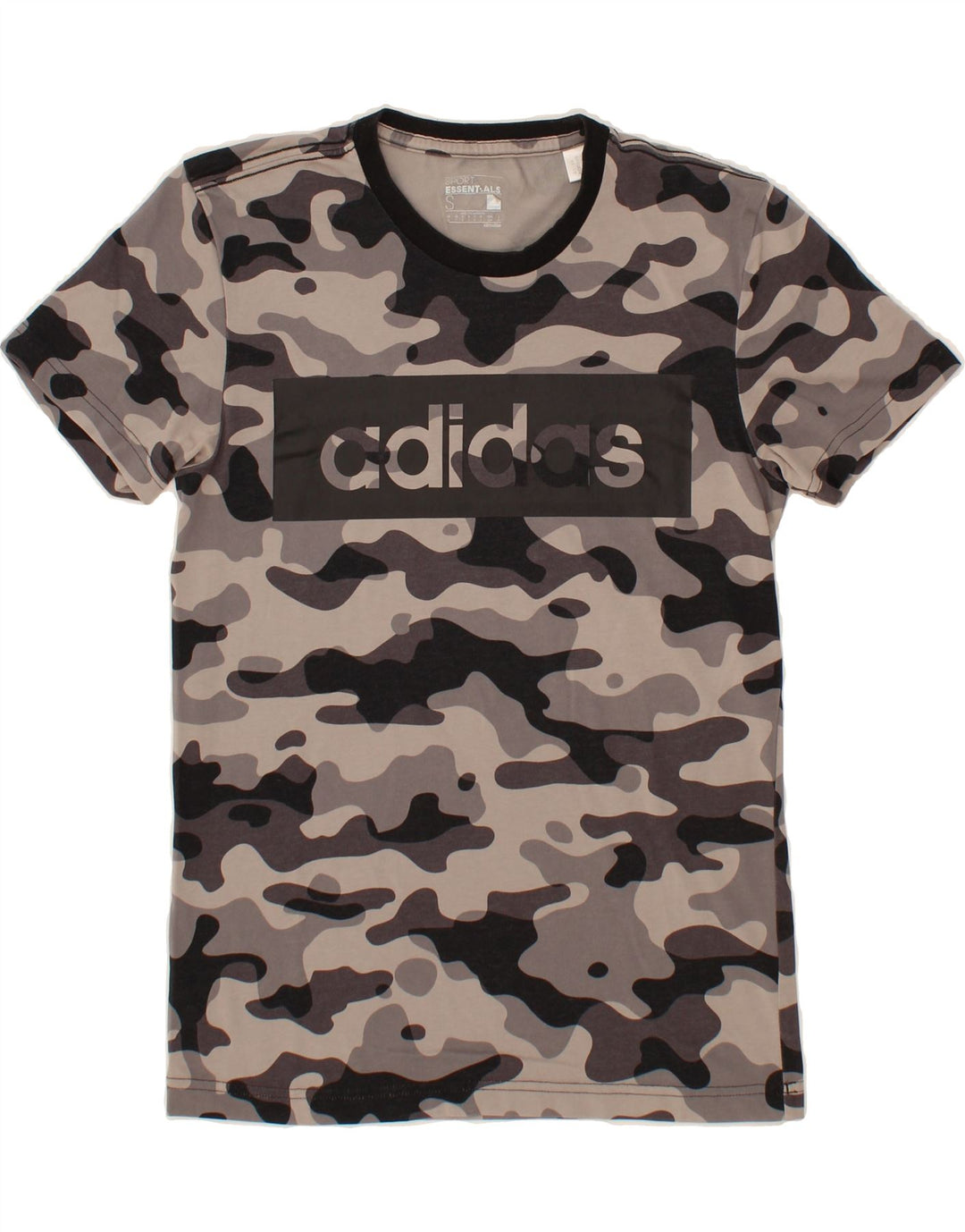 ADIDAS Mens Climalite Graphic T-Shirt Top Small Grey Camouflage Vintage Adidas and Second-Hand Adidas from Messina Hembry 