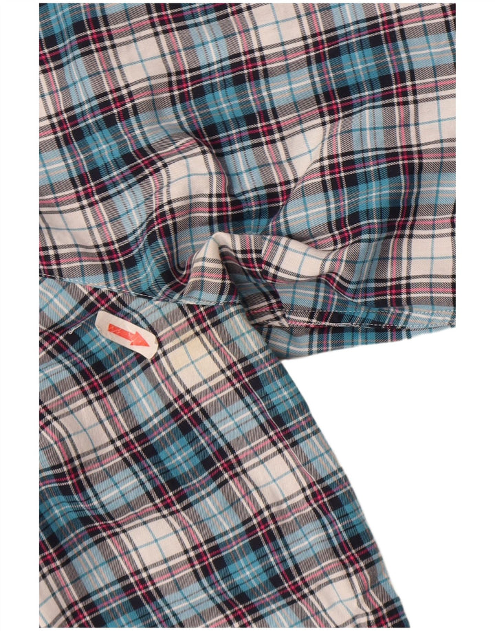 Tommy Hilfiger γυναικείο βολάν μπλούζα μπροστινό πουκάμισο US 6 μεσαίου μπλε Check