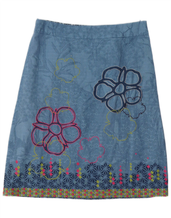 WHITE STUFF Γυναικεία φούστα A-Line UK 10 Small W32 Blue Floral Polyester