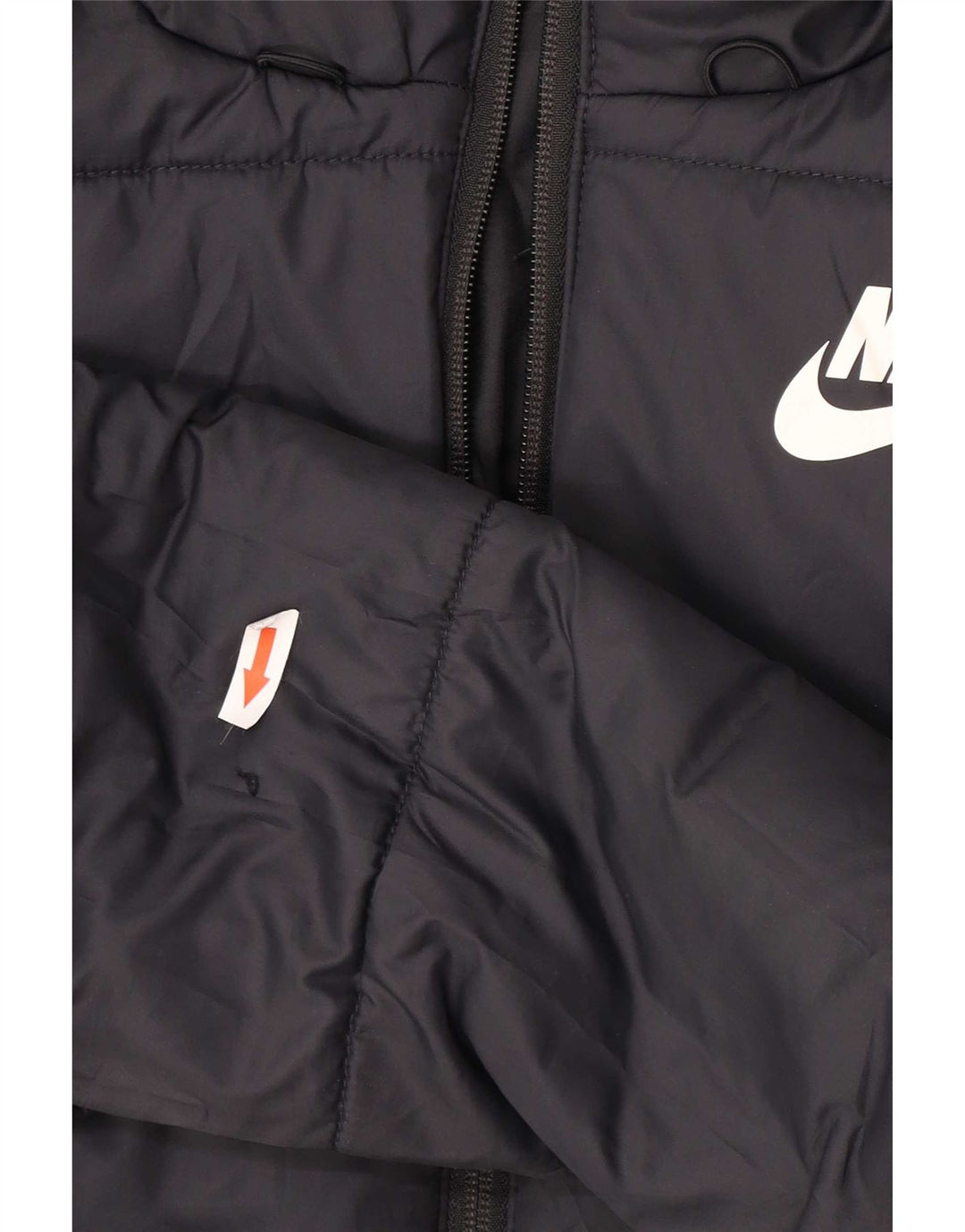 Γυναικείο γυναικείο μπουφάν Nike με κουκούλα με επένδυση UK 10 μικρό μαύρο πολυεστέρα