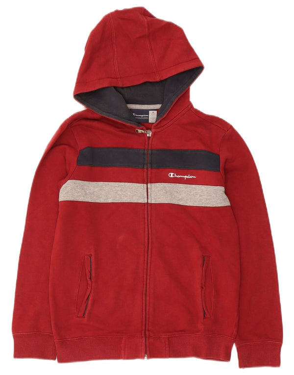 Champion Boys Zip Hoodie πουλόβερ 9-10 ετών Μεσαίο κόκκινο βαμβακερό
