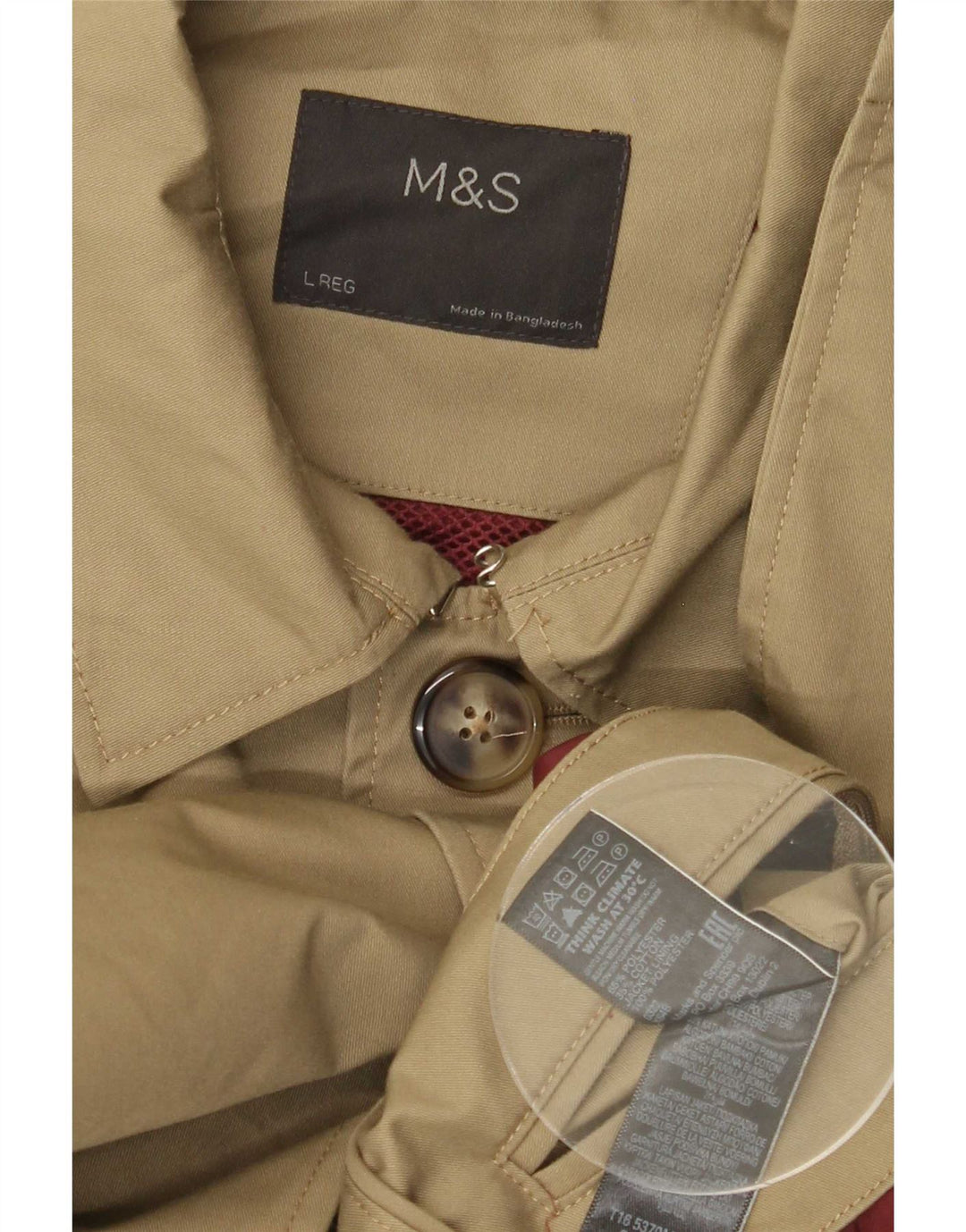 Marks & Spencer Ανδρικό Πανωφόρι UK 40 Large Khaki Polyester