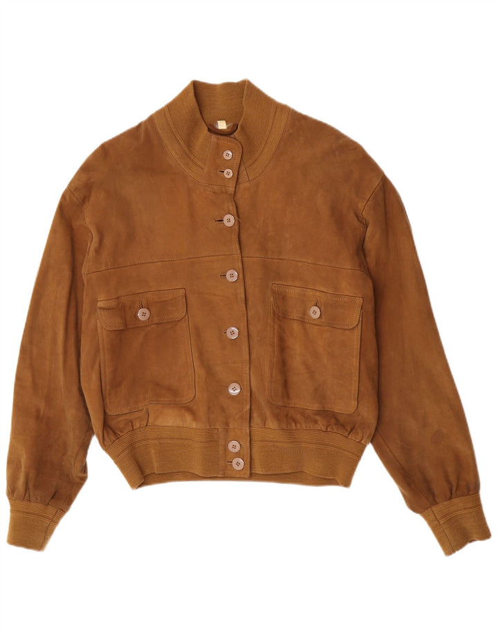 Vintage Γυναικείο Oversized Suede Bomber Jacket IT 44 Medium Beige