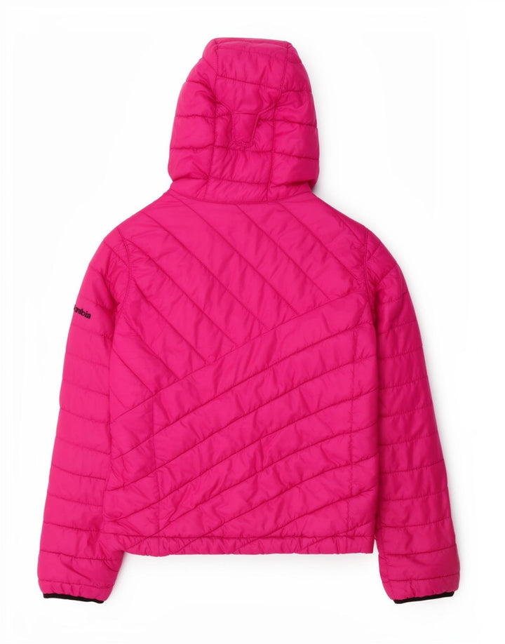 Columbia Girls Hooded Jacket 7-8 Years Small Pink Polyester