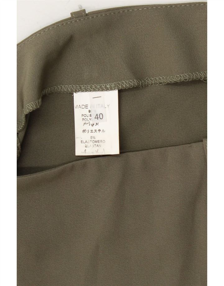 VINTAGE Γυναικεία Μίνι Φούστα με χαμηλή μέση IT 40 Small W28 Khaki Polyester