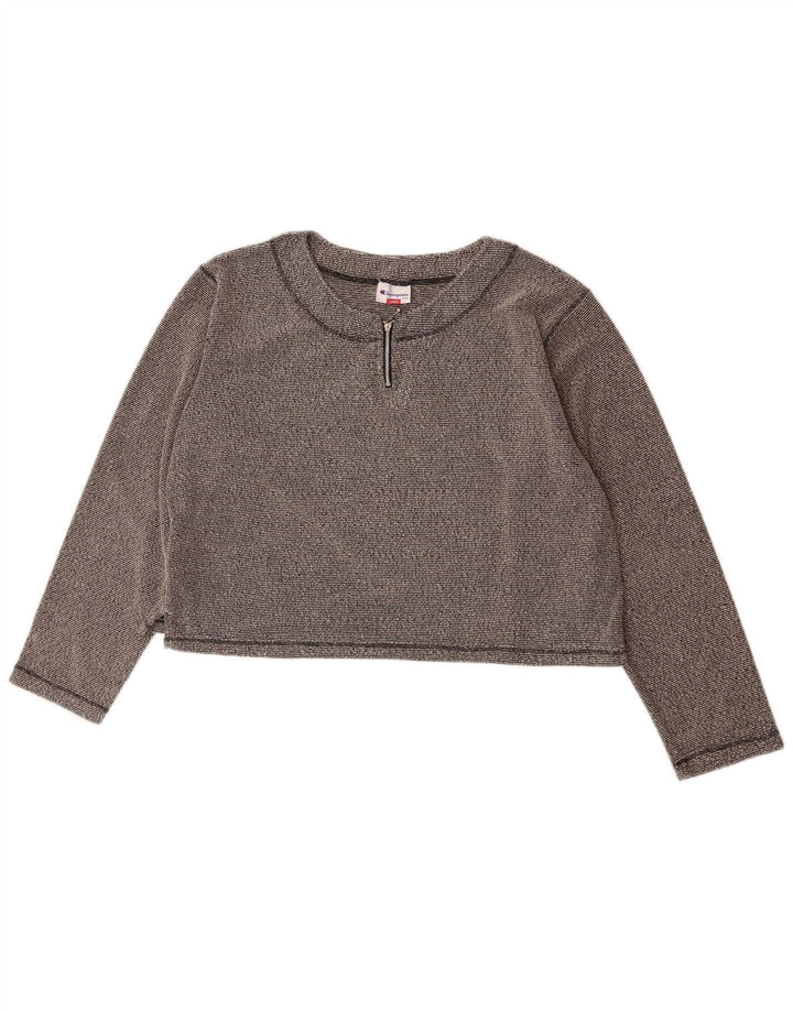 Champion γυναικείο τοπ μακρυμάνικο UK 16 Large Grey Flecked Polyester