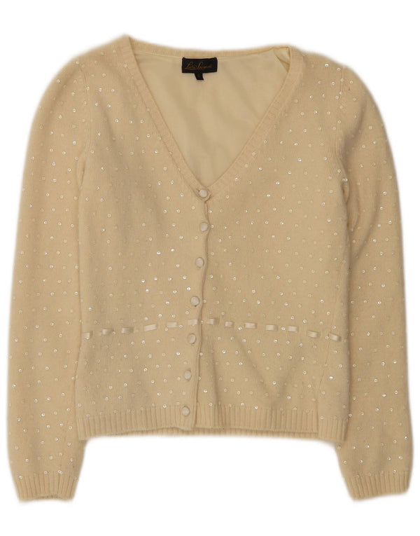 Luisa Spagnoli Γυναικείο πουλόβερ ζακέτα UK 10 Small Beige με στίγματα