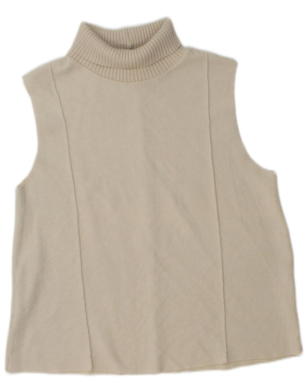 Zara Γυναικείο γιλέκο με ρολό λαιμόκοψη Tank Top UK 14 Large Beige