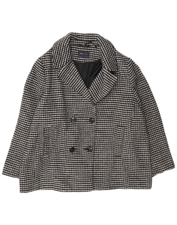 Marks & Spencer Γυναικείο παλτό μπιζελιού UK 24 4XL Μαύρος πολυεστέρας Houndstooth