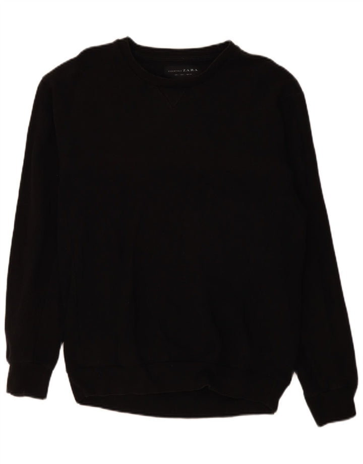 Zara Ανδρικό Φούτερ Jumper Μεγάλο Μαύρο Βαμβακερό